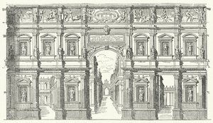 Il Teatro Olimpico a Vicenza, Italia settentrionale (incisione) da German School