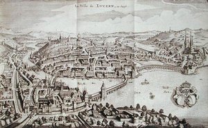 La città di Lucerna, Svizzera, da 