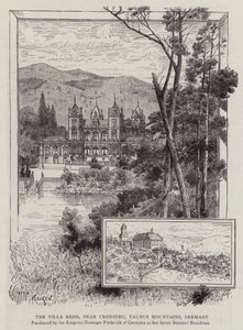 La Villa Reiss, vicino a Cronberg, Monti Taunus, Germania (incisione) da German School