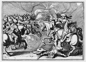 La morte del re Gustavo a Lutzen da German School