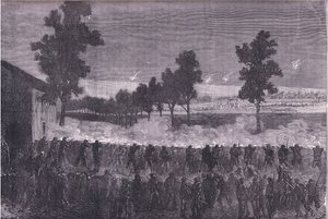 La sortita di Cachan, Cassells History of the War between France and Germany pubblicato da Cassell and Company Limited, c.1890 (litografia) da German School