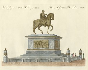La statua di Giuseppe II davanti al castello dell