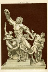 Laocoonte e i suoi figli c.1890 (cromolitografia a colori)