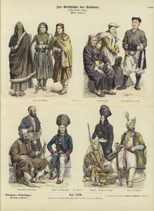 Costumi tibetani e kashmiri, XIX secolo da German School