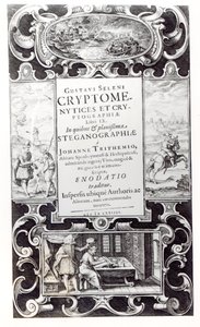 Pagina del titolo del Libro 9 di Cryptomenysis e Cryptography di Gustavus Selenus (Augustus, Duca di Brunswick), 1624