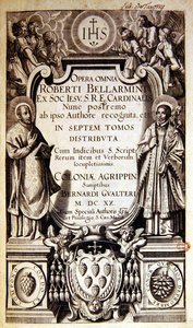 Pagina del titolo di Opera Omnia di Robert Bellarmine, edizione pubblicata a Colonia nel 1620 da German School