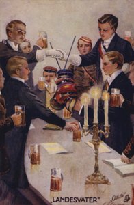 Brindisi alla patria (litografia a colori) da German School