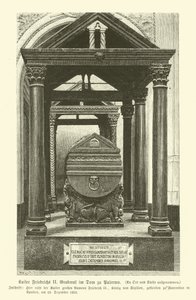 Tomba di Federico II, Sacro Romano Imperatore, nella Cattedrale di Palermo, Sicilia da German School