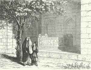 Tomba del poeta persiano Saadi nella città iraniana di Shiraz (incisione) da German School