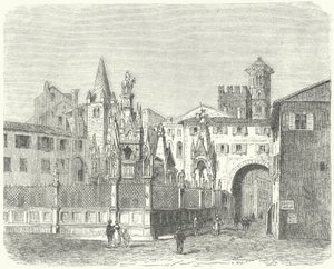Tombe degli Scaligeri, governanti medievali di Verona (incisione) da German School