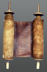 Rotolo della Torah (legno e pergamena)