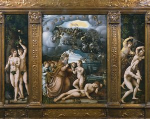 Trittico della Creazione, Adamo ed Eva, Creazione di Eva, Espulsione dal Paradiso da German School