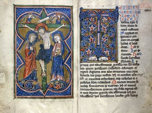 Due pagine da un Missale del XIII secolo in latino, dalla regione del Medio Reno, c.1250-1300