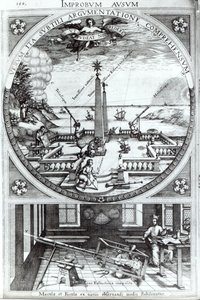 Vari metodi di osservazione delle macchie solari, illustrazione da Rosa Orsina di Christoph Scheiner, pubblicato nel 1630 da German School