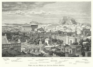 Vista di Atene da est durante il regno dell