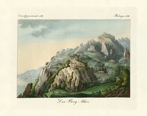 Veduta del Monte Athos (incisione colorata) da German School