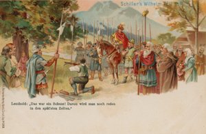 Guglielmo Tell che spara alla mela sulla testa del figlio da German School