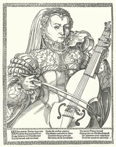 Donna che suona un violoncello (incisione) da German School