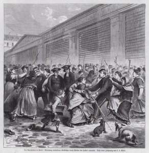 Donne del mercato di Les Halles che liberano membri del clero dalla prigionia, Comune di Parigi