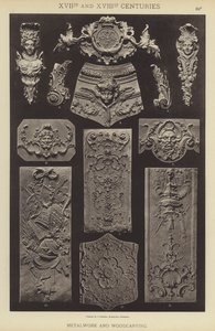 XVII e XVIII secolo, lavorazione dei metalli e intaglio del legno (litografia a colori) da German School