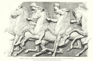 Giovani cavalieri ateniesi, copia di parte del fregio del Partenone di Atene, antica Grecia