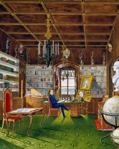 La Biblioteca nella Villa Lazarovich, residenza di Trieste di Massimiliano d