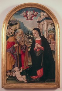 Adorazione del Bambino, ca 1490-1525, di Girolamo Benvenuto (1470-1524) da Gerolamo di Benvenuto