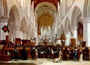 Interno di una chiesa. Dipinto di Gerrit Berckheyde