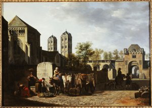 Fontana pubblica e chiesa di San Gereone a Colonia, ca. 1670 da Gerrit Adriaensz Berckheyde