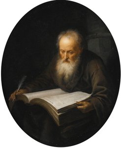Vecchio studioso con un libro da Gerrit Dou