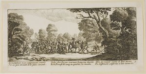 Scoperta dei soldati criminali, tavola 9 da Le grandi miserie della guerra da Gerrit Lucasz van Schagen
