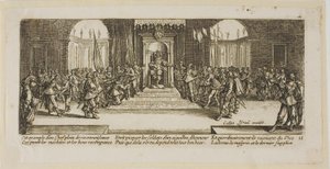 Distribuzione delle ricompense, tavola diciotto da Le grandi miserie della guerra da Gerrit Lucasz van Schagen