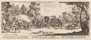 Attacco a una carrozza da Gerrit van Schagen after Jacques Callot