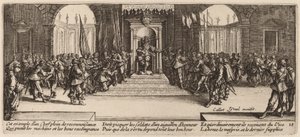 Distribuzione delle ricompense da Gerrit van Schagen after Jacques Callot