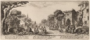 Soldati morenti sul ciglio della strada da Gerrit van Schagen after Jacques Callot
