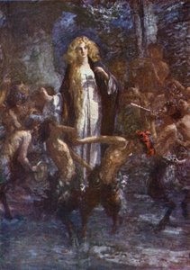 "I satiri danzavano intorno a lei con gioia" da Gertrude E. Demain (after) Hammond