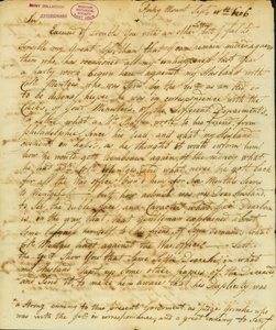 Lettera firmata Gertrude Joan Senf, Rocky Mount, a Thomas Jefferson, 11 settembre 1806