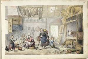 Interno di contadini (Carità o Povertà) da Gesina ter Borch (signed by artist)