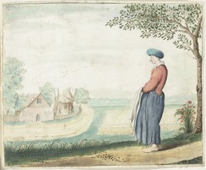 Contadina in un paesaggio