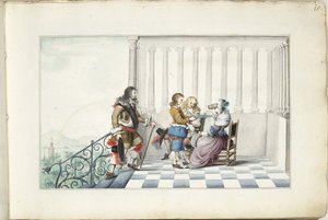 Compagnia su una terrazza da Gesina ter Borch (signed by artist)