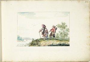 Signore e vagabondo in un paesaggio