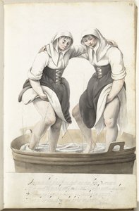 Due donne che pestano il bucato da Gesina ter Borch