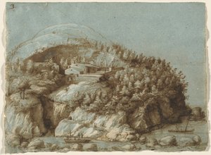 Paesaggio Collinare con Navi da Gherardo Cibo