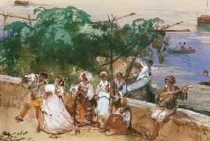 Una strada a Posillipo, di Giacinto Gigante da Giacinto Gigante
