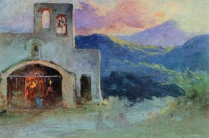 Chiesa di campagna vicino a Cava, c.1857 da Giacinto Gigante