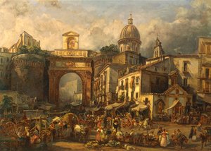 Italia, Napoli, Mercato a Porta Capuana di Giacinto Gigante