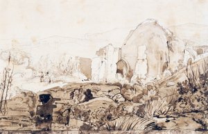 Tempio di Diana a Baia, c.1844 da Giacinto Gigante
