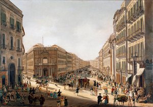 Veduta di via Toledo a Napoli. Dipinto di Giacinto Gigante
