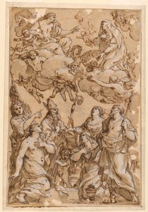 Disegno, Cristo e la Vergine con i Santi Patroni di Pistoia, 1638