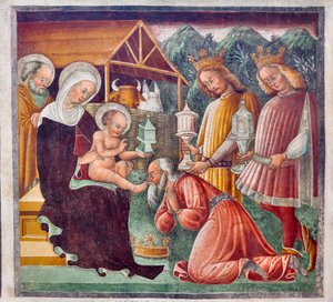 Adorazione dei Magi (dettaglio) da Giacomo Borlone de Buschis